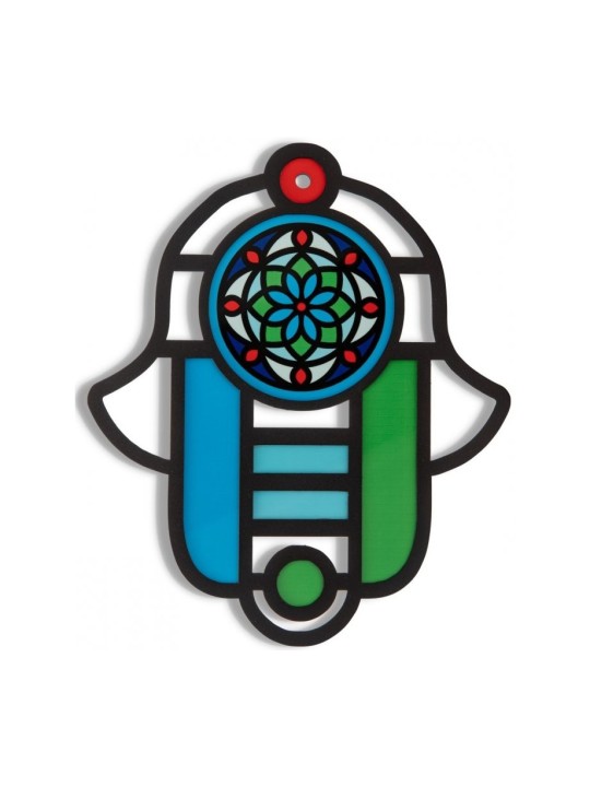 Dorit Judaica Modern Wall Hamsa in Stained Glass Art ... | Hamsa Hands