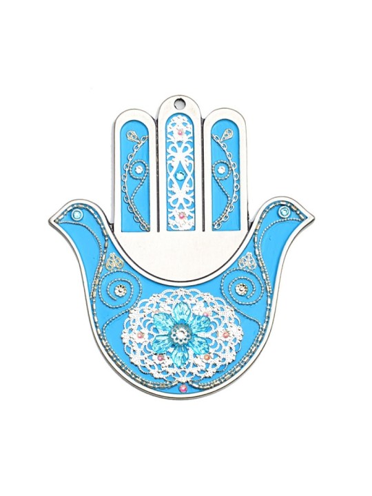 Hamsa mural colombe bleu ciel de Ester Shahaf | Mains Hamsa