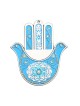 Hamsa mural colombe bleu ciel de Ester Shahaf | Mains Hamsa