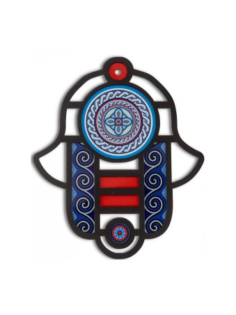 Dorit Judaica Mur moderne Hamsa dans l’art du vitrail... | Mains Hamsa