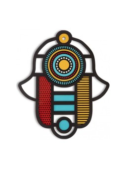 Dorit Judaica Mur moderne Hamsa dans l’art du vitrail... | Mains Hamsa