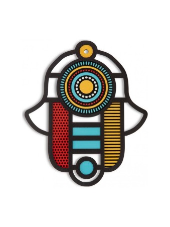 Dorit Judaica Mur moderne Hamsa dans l’art du vitrail... | Mains Hamsa