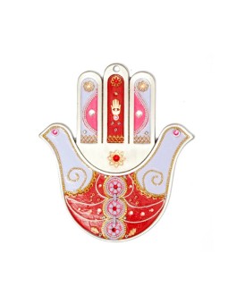 mur rouge Hamsa de Ester Shahaf | Hamsa en métal