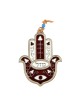 Hamsa Wall Decoration with Mazal Good Luck Eye and Fl... | Metal Hamsa