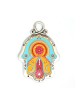 Orange Red and Light Blue Wall Hamsa Ester Shahaf | Metal Hamsa