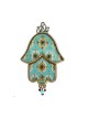 Iris Design Hamsa Plaque murale perlée motif géométrique... | Mains Hamsa