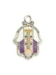 Hamsa mural violet et or de Esther Shahaf | Mains Hamsa