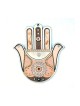 Mur de conception de fleur beige rose Hamsa | Mains Hamsa
