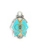 Mur en étain bleu bébé Hamsa Ester Shahaf | Hamsa en métal