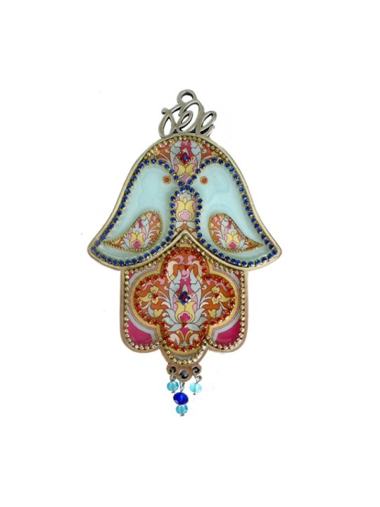 Iris Design Dove of Peace Hamsa Wall Plaque Turquoise... | Hamsa Hands