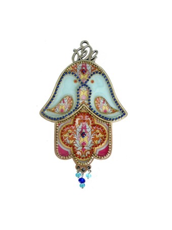 Iris Design Dove of Peace Hamsa Wall Plaque Turquoise... | Hamsa Hands