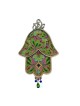 Iris Design Hamsa Plaque Murale Feuillage Vert et Rose... | Mains Hamsa