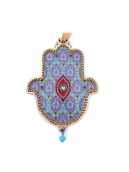 Iris Design Hamsa Plaque murale perlée thème floral avec... | Mains Hamsa