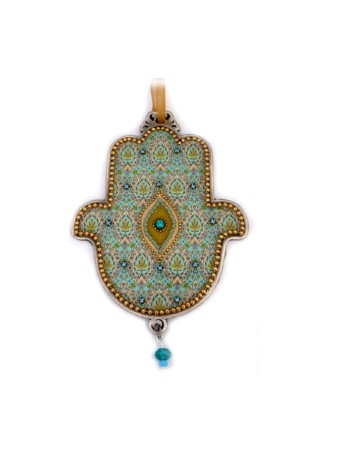 Iris Design Hamsa Wall Plaque Turquoise Floral Design... | Hamsa Hands