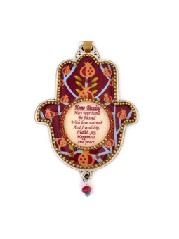 Iris Design Hamsa Plaque murale Anglais Home Blessing M... | Mains Hamsa