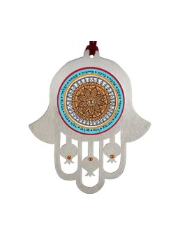 Dorit Judaica Hamsa Tenture murale avec Mandala et Wor... | Mains Hamsa