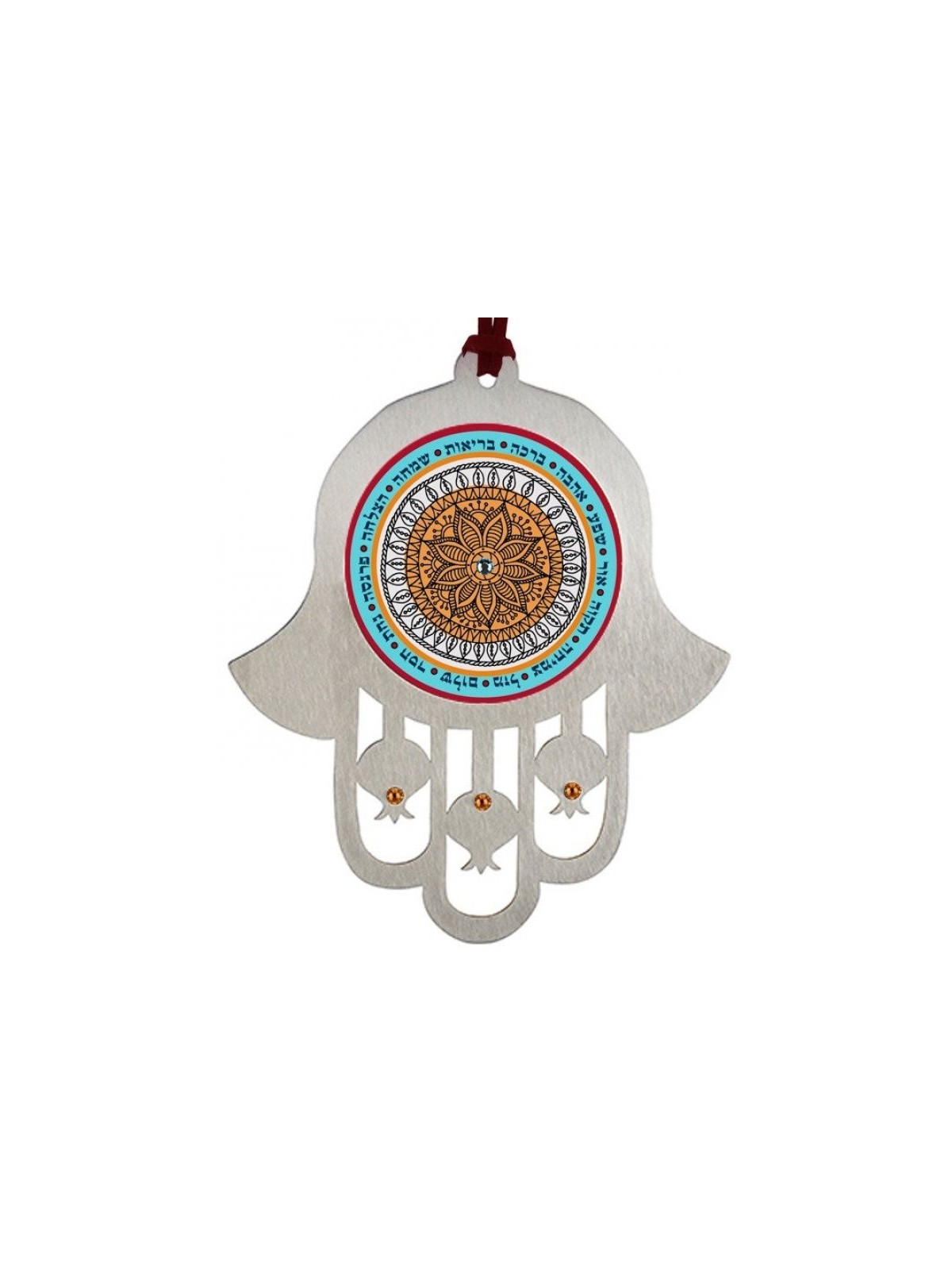 Dorit Judaica Hamsa Tenture murale avec Mandala et Wor... | Mains Hamsa