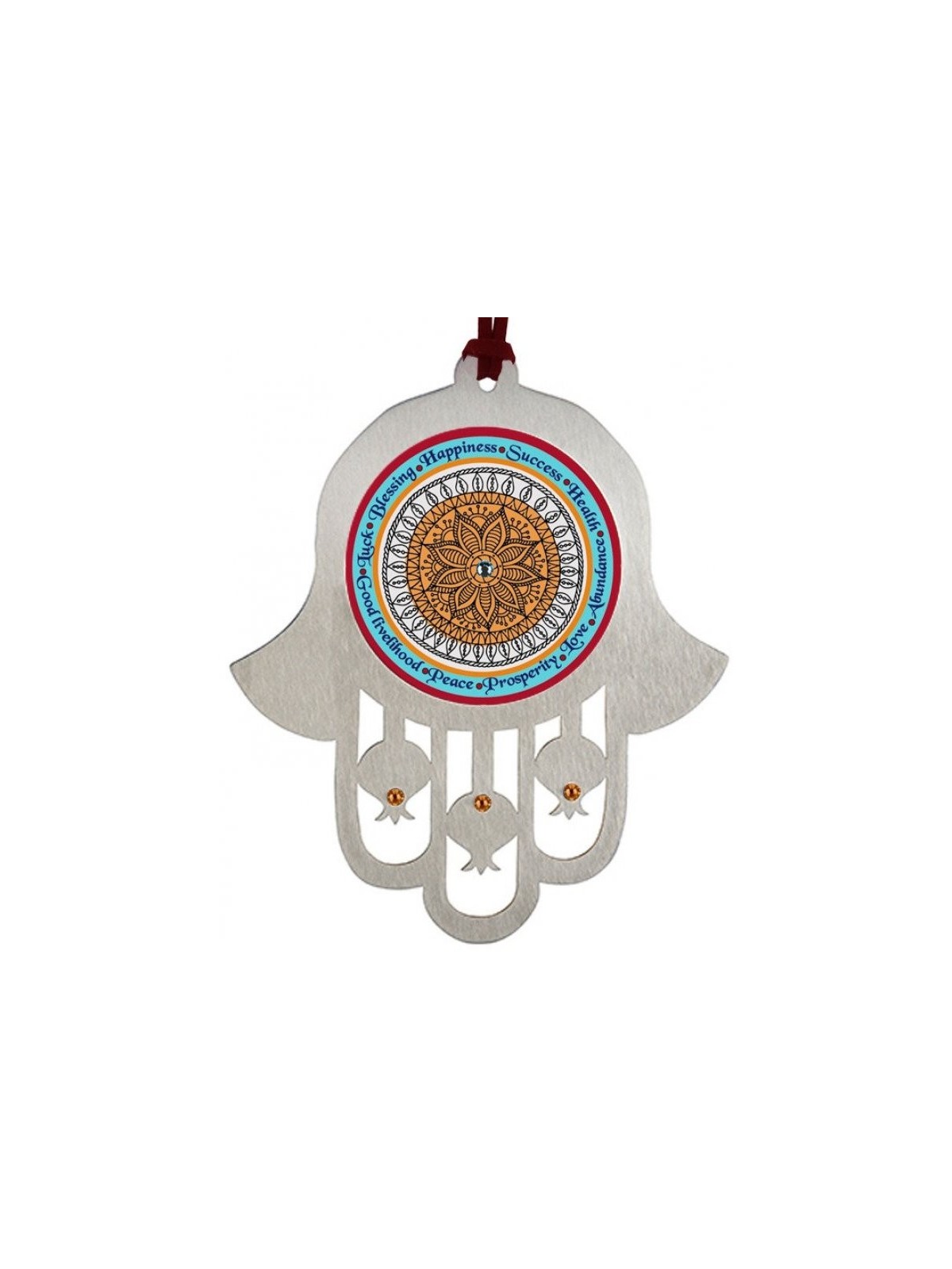 Dorit Judaica Hamsa Tenture murale avec Mandala et Wor... | Mains Hamsa