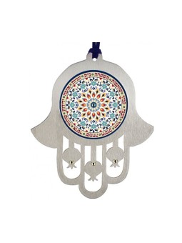Dorit Judaica Hamsa Tenture murale avec fleurs et famille... | Mains Hamsa