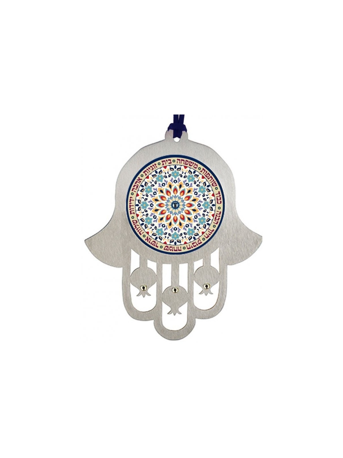 Dorit Judaica Hamsa Tenture murale avec fleurs et famille... | Mains Hamsa