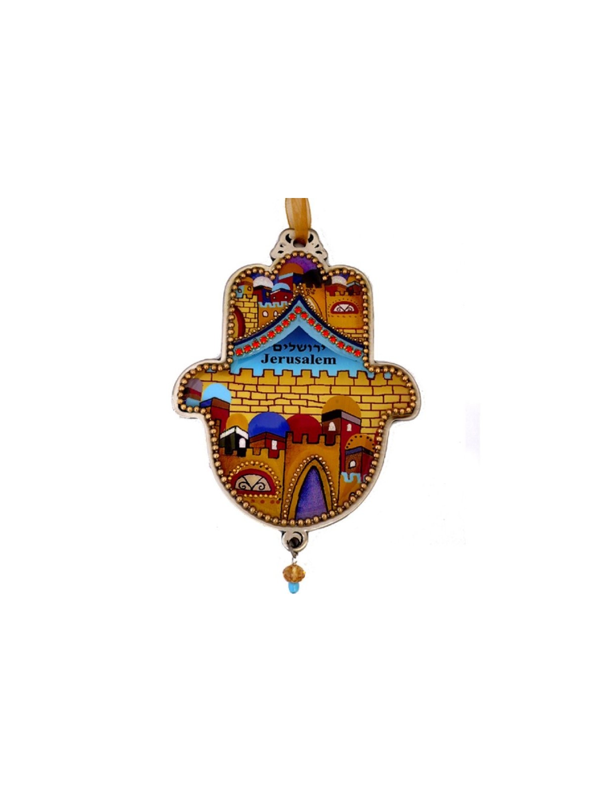 Iris Design Plaque murale Hamsa peinte à la main colorée J... | Mains Hamsa