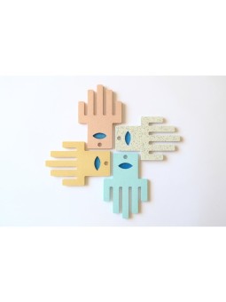 Graciela Noemi Handcrafted Blue Eye Abstract Hamsa | Hamsa Hands