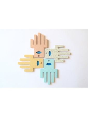 Graciela Noemi Handcrafted Blue Eye Abstract Hamsa | Hamsa Hands
