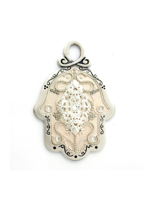 Light Color Wall Hamsa by Ester Shahaf | Metal Hamsa