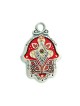 Hamsa mural design fleur rouge crème par Ester Shahaf | Hamsa en métal