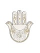 Hamsa mural colombe couleur argent par Ester Shahaf | Mains Hamsa