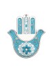 Hamsa mural colombe turquoise par Ester Shahaf | Mains Hamsa