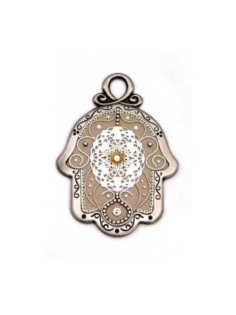 Mur de nuances de bronze Hamsa par Ester Shahaf | Hamsa en métal