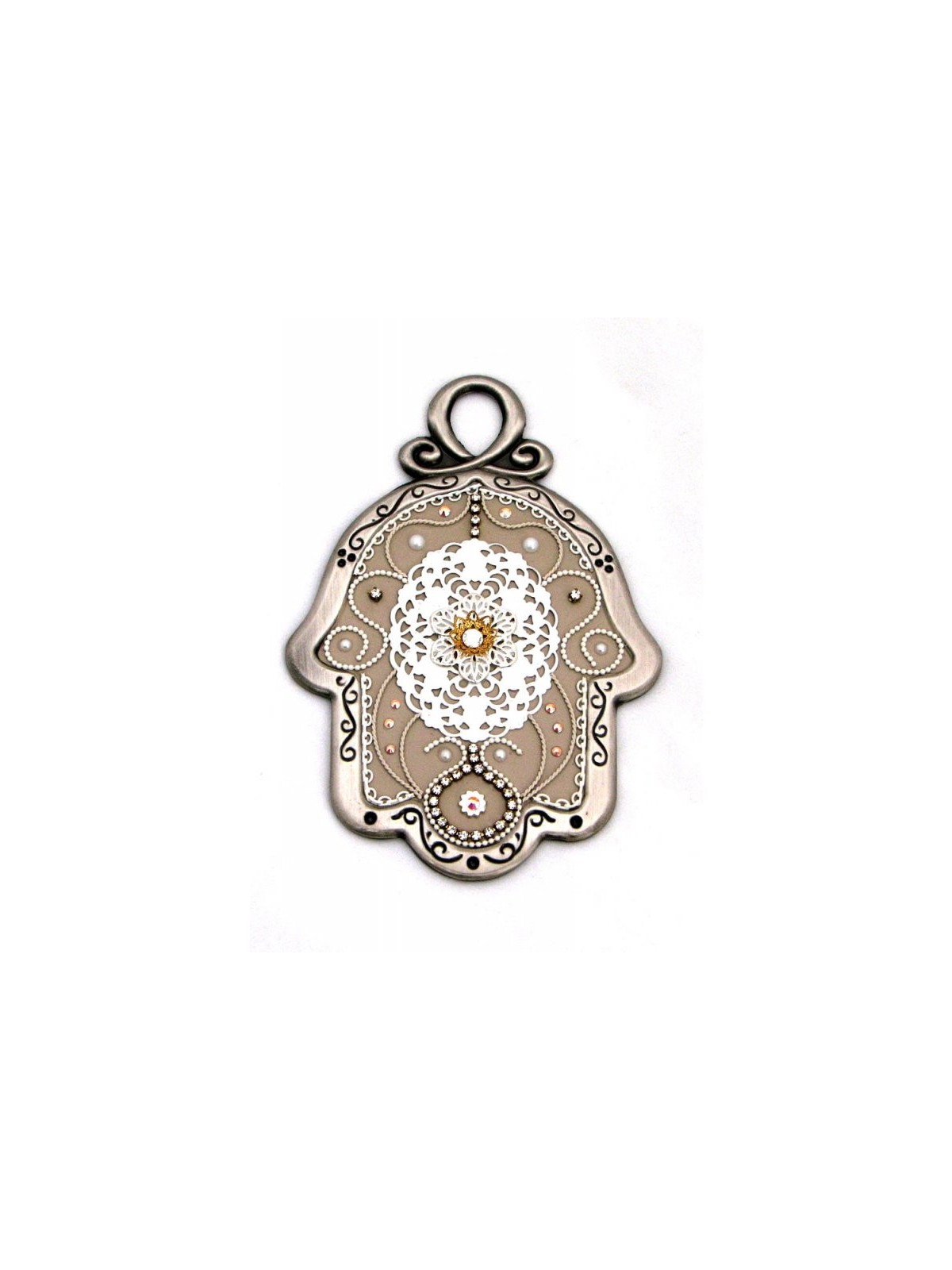 Mur de nuances de bronze Hamsa par Ester Shahaf | Hamsa en métal