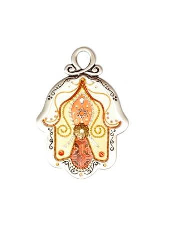 étoile de David mur Hamsa de Ester Shahaf | Hamsa en métal