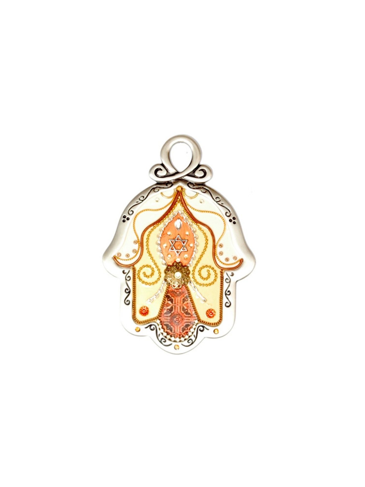 étoile de David mur Hamsa de Ester Shahaf | Hamsa en métal