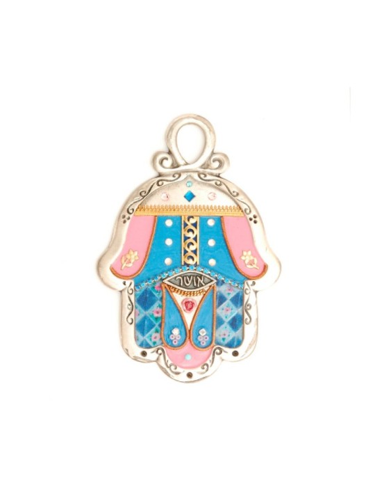 Mur de nuances pastel Hamsa par Ester Shahaf | Hamsa en métal