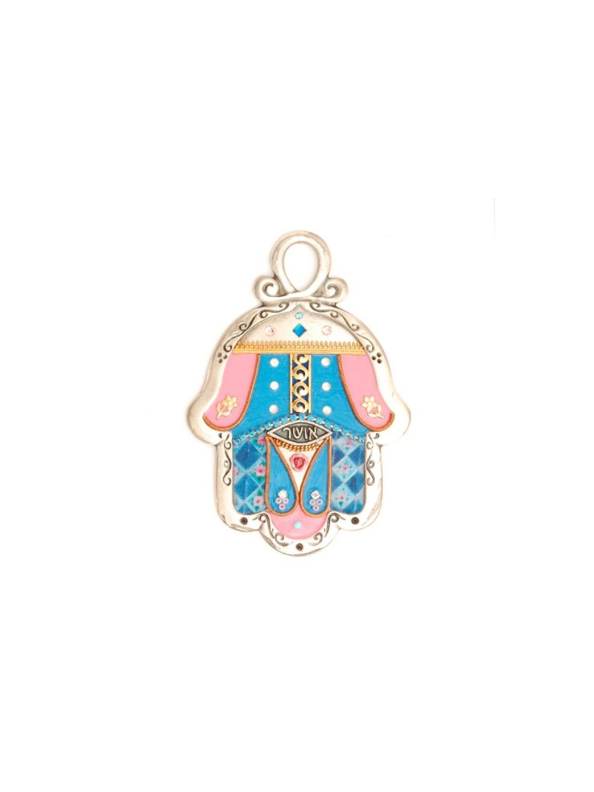 Mur de nuances pastel Hamsa par Ester Shahaf | Hamsa en métal