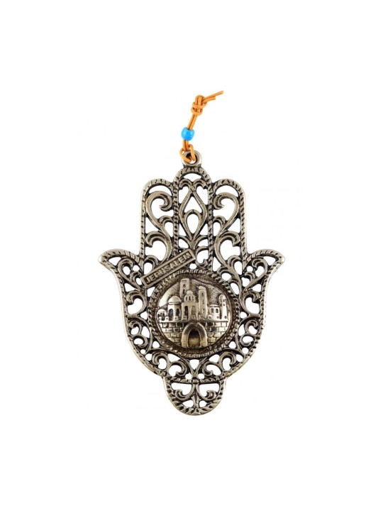 Décoration murale Hamsa avec motif en filigrane découpé Jer... | Hamsa en métal