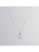 Vibrant Silver Classic Letter Pendant , Sterling Silver Family Necklac