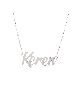Collier d'argent de nom anglais élégant cursif, nom d'argent sterling Ne