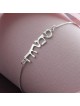 Curvy Hebrew Silver Bracelet with Happiness Letter , Tu B'Av Gifts , I