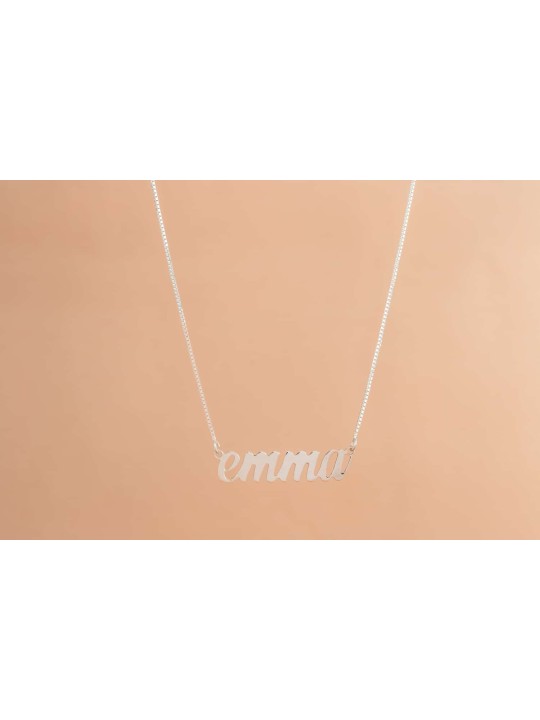 Cursive Name English Silver Necklace , Sterling Silver Name Necklaces