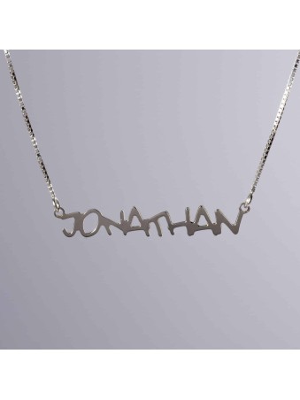 Stylized English Name Silver Pendant , Sterling Silver Name Necklaces