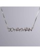 Pendentif en argent stylisé avec nom anglais, colliers avec nom en argent sterling