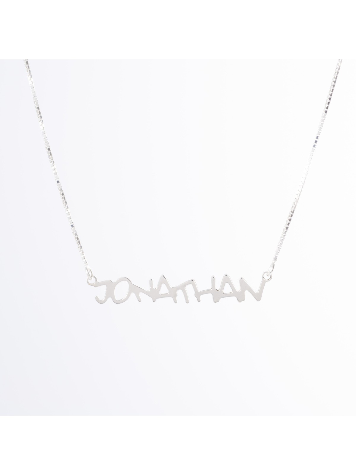 Stylized English Name Silver Pendant , Sterling Silver Name Necklaces