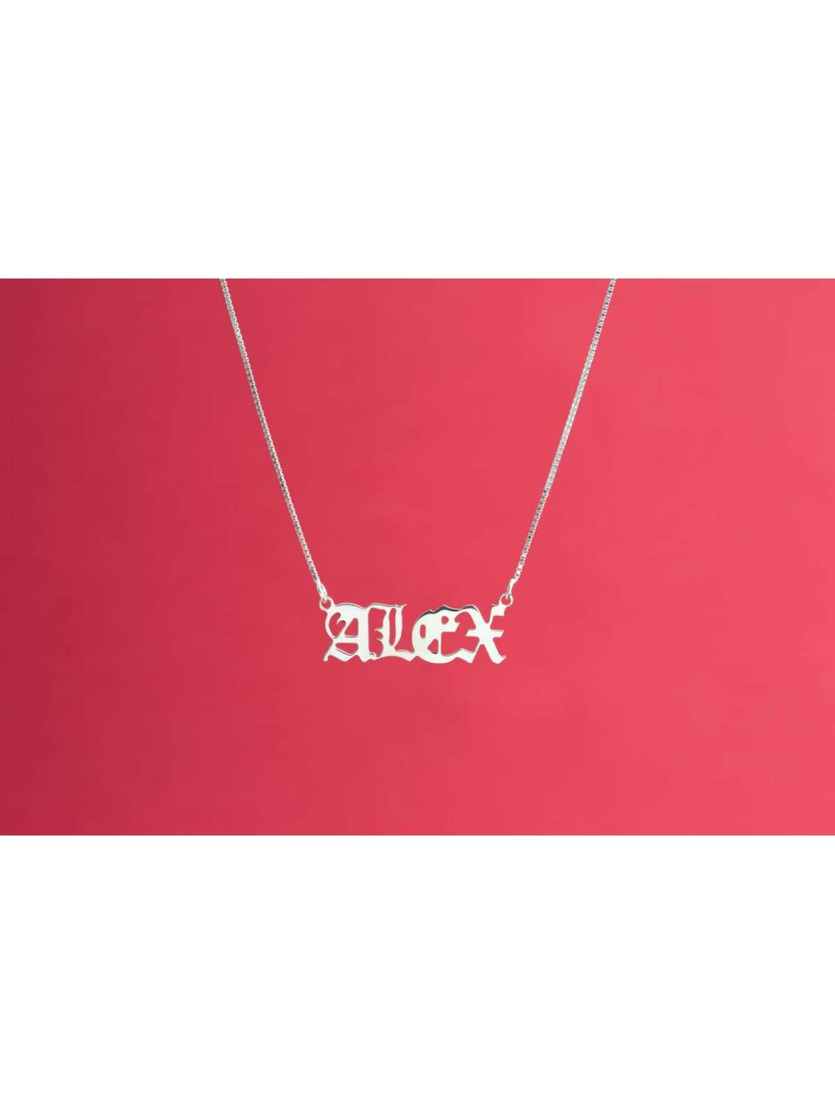 Collier en argent sterling avec nom anglais inhabituel, nom en argent sterling N