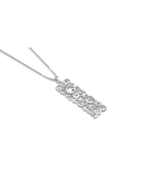 Pendentif élégant initial anglais, colliers de nom en argent sterling, Isr