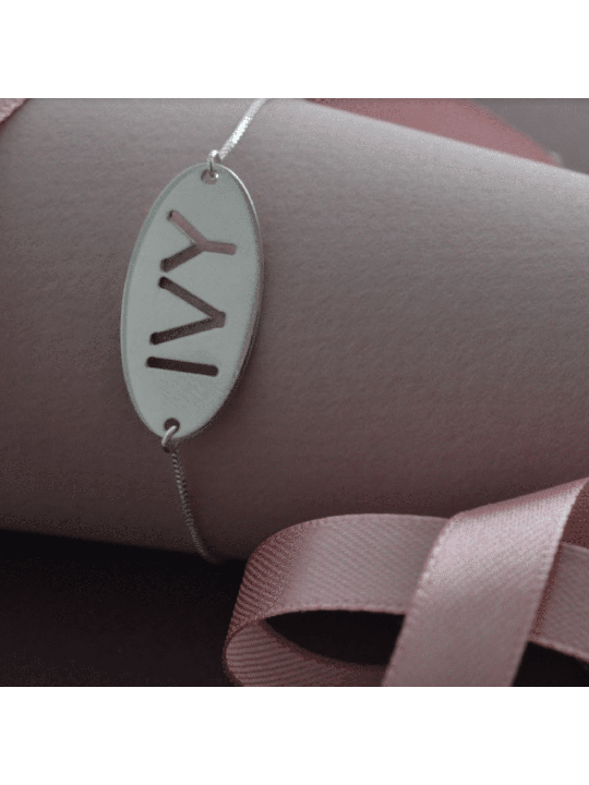 Bracelet en argent plaque avec lettrage anglais, cadeaux Tu B'Av, Israël