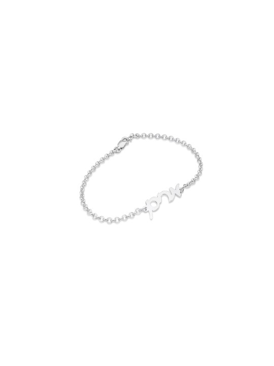 Bracelet en argent avec nom cursif hébreu, cadeaux Tu B'Av, Judaica israélien