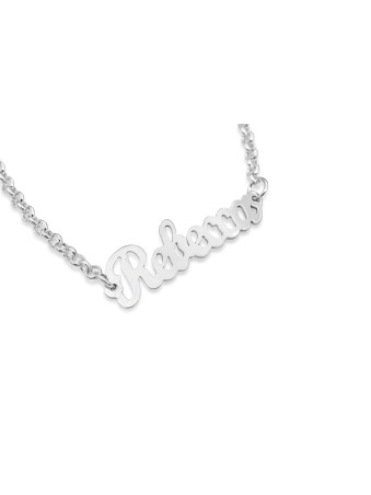 Cursive Shiny English Name צמיד כסף סטרלינג , מתנות ט"ו באב , א